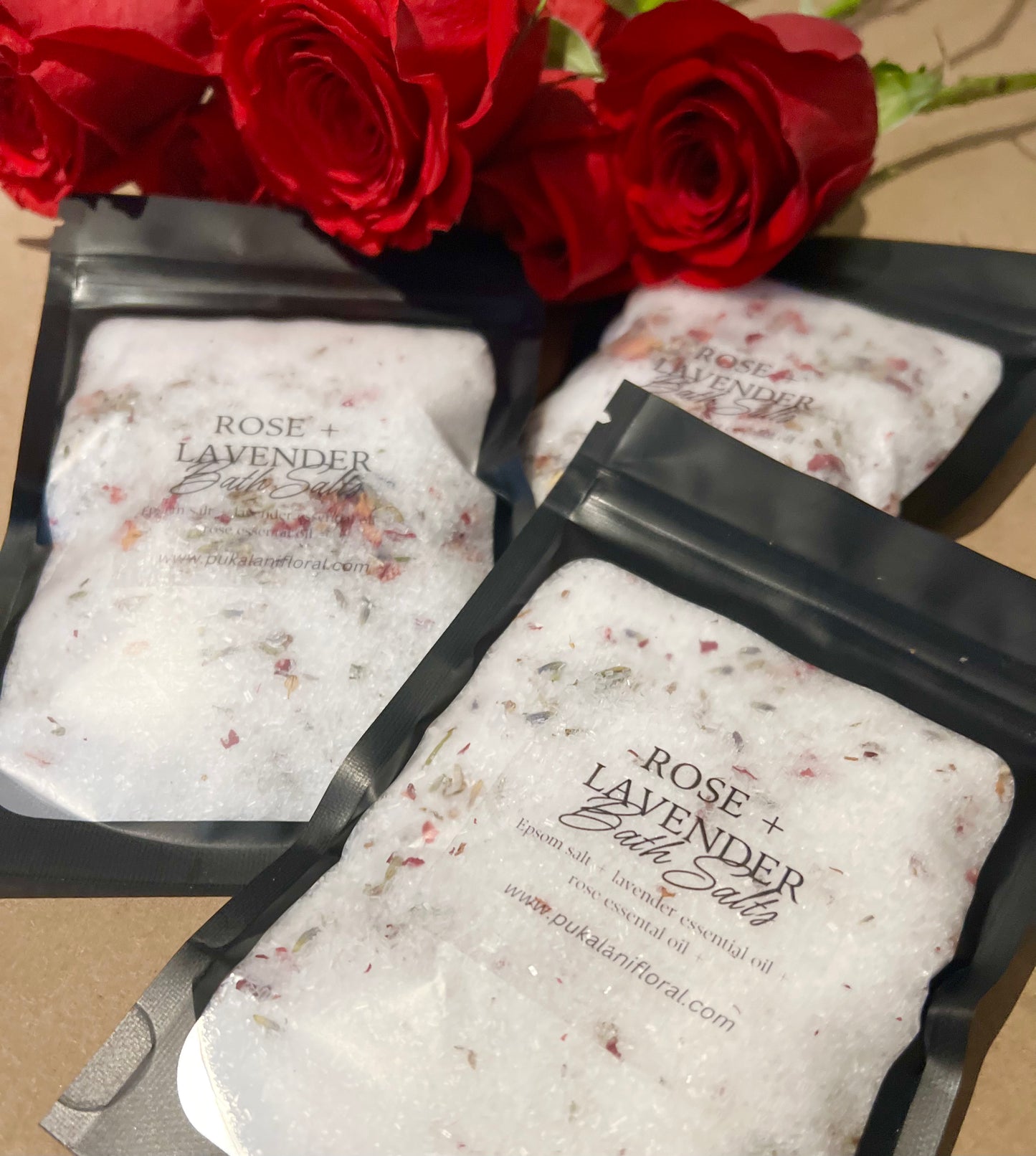 Pukalani Floral Rose + Lavender Bath Salts 3.5oz