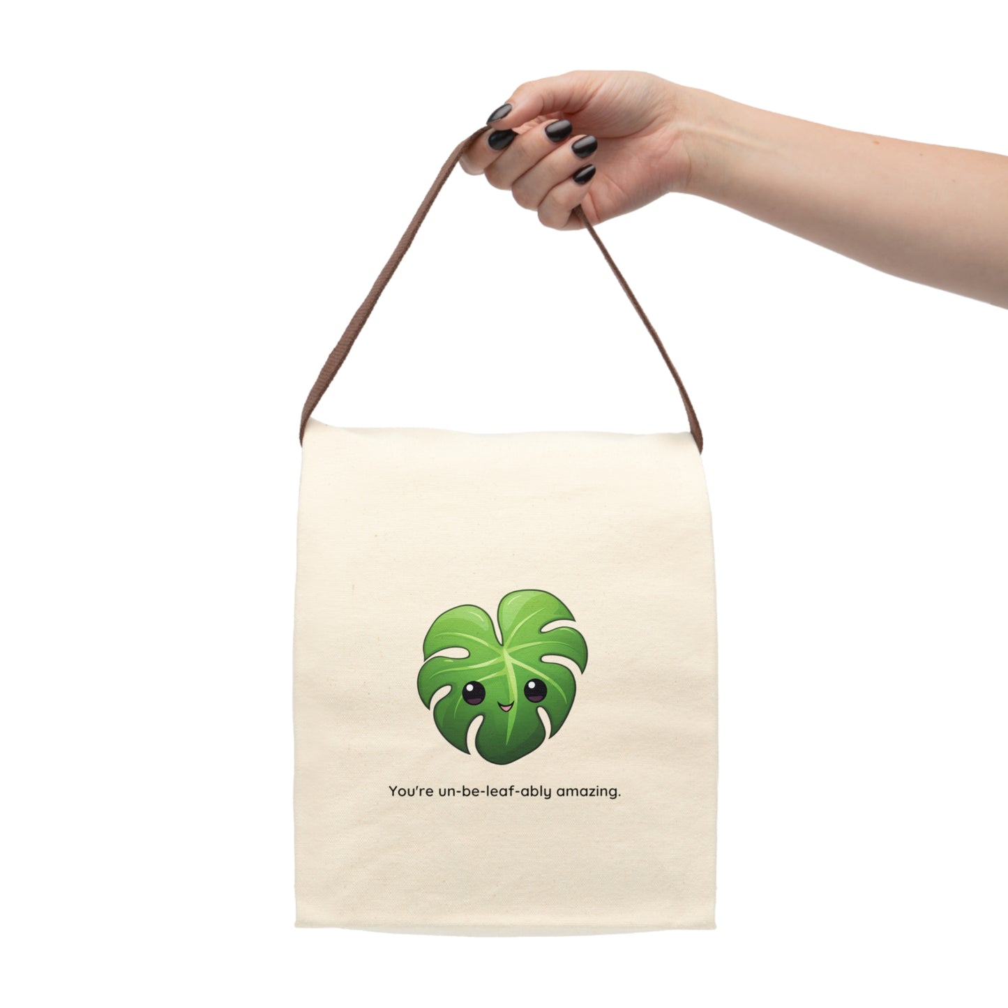 Monstera Canvas Lunch Bag With Strap