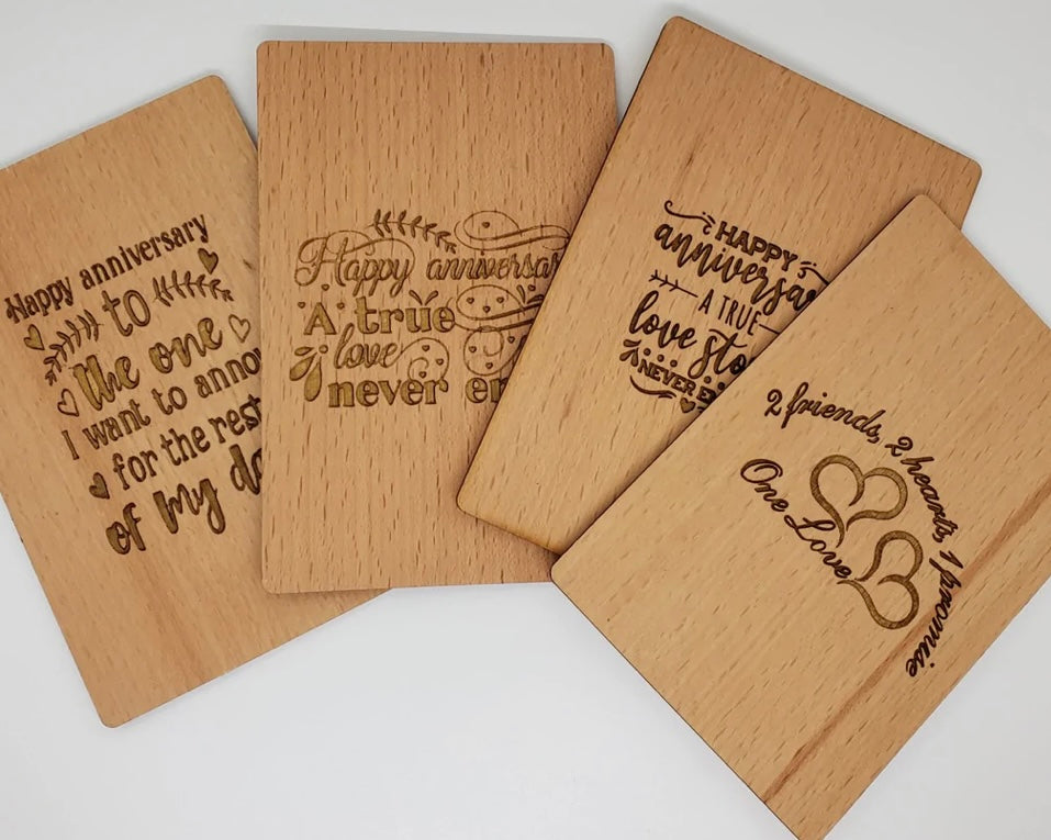 Personalized Wooden Greeting Cards